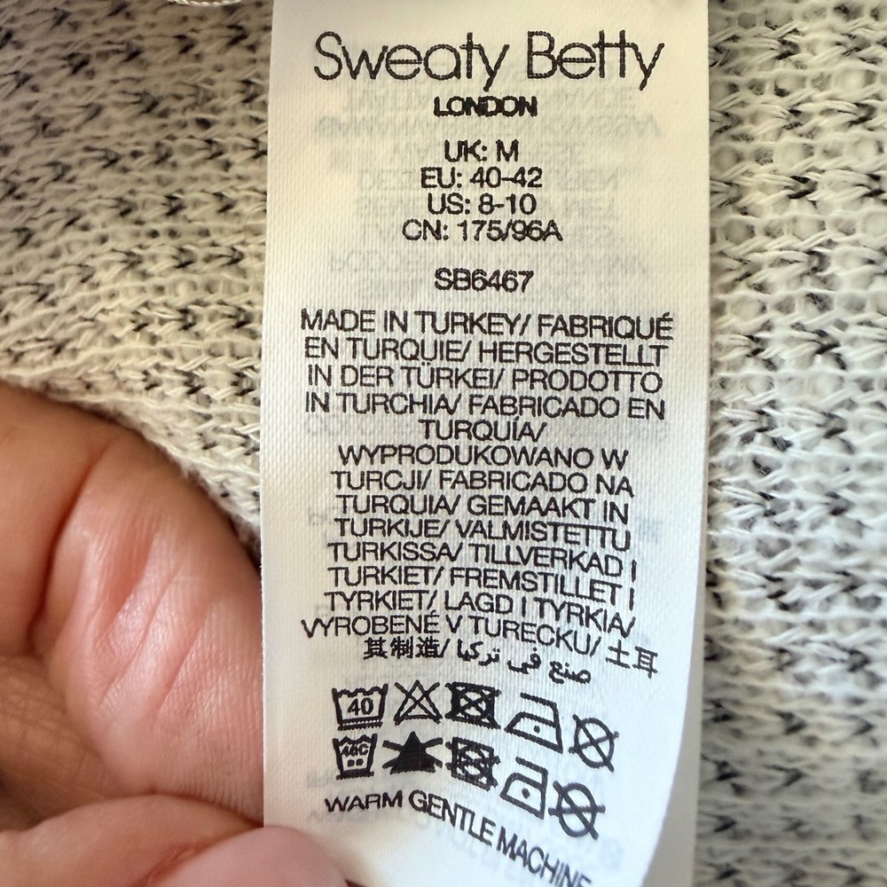 Sweaty Betty Restore Boucle Zip Through Jacket Grey Sz Medium Oversized Boxy fit - Picture 7 of 9